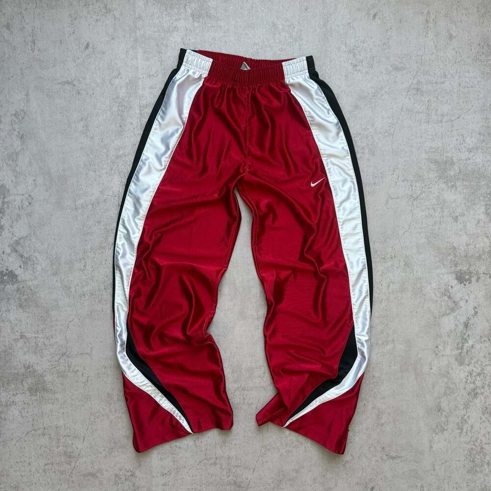 Nike Track Pants Size L (14-16) Red White Black Side Stripe